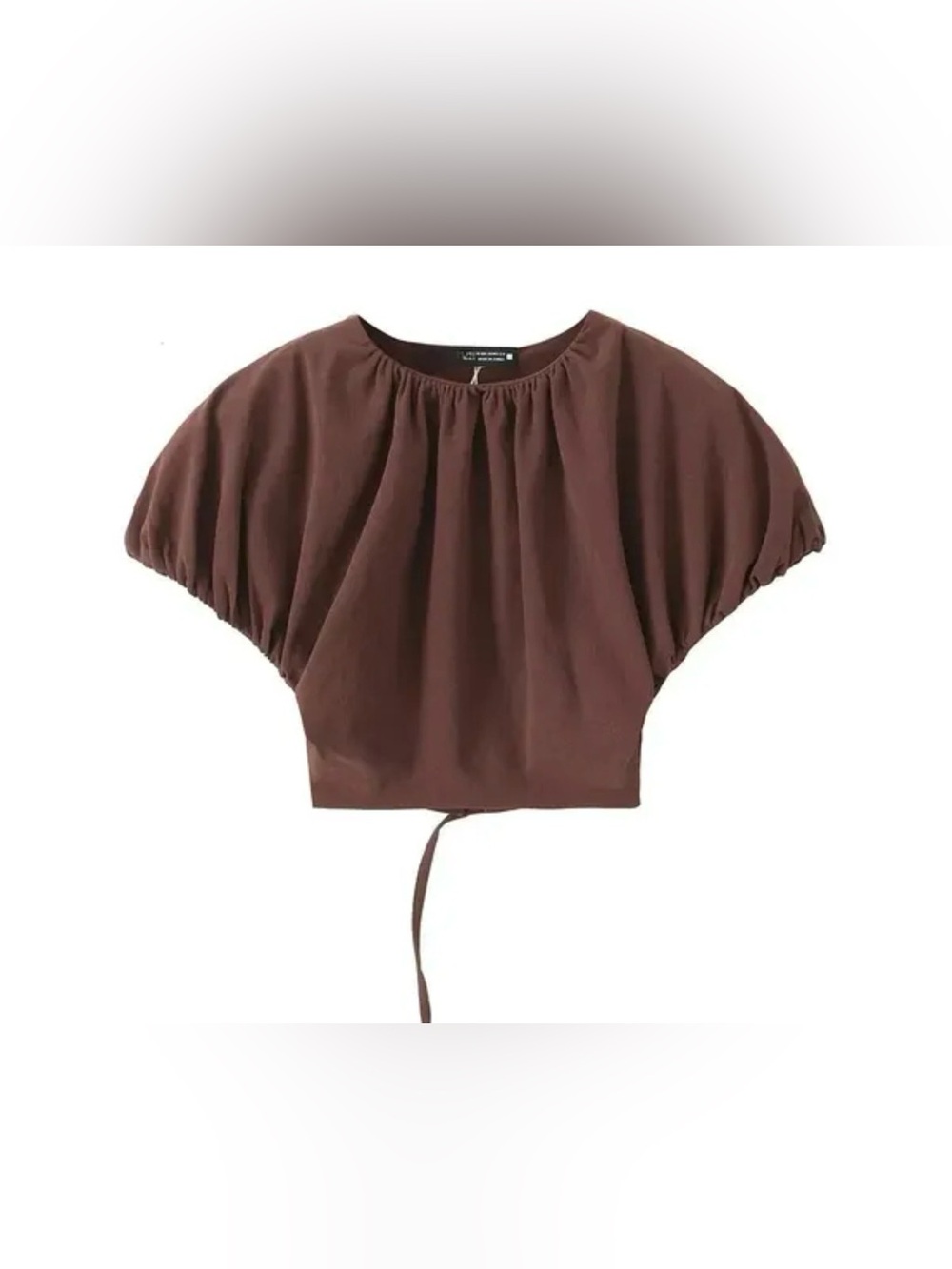 Zara  Balloon Short Sleeve Crop Top